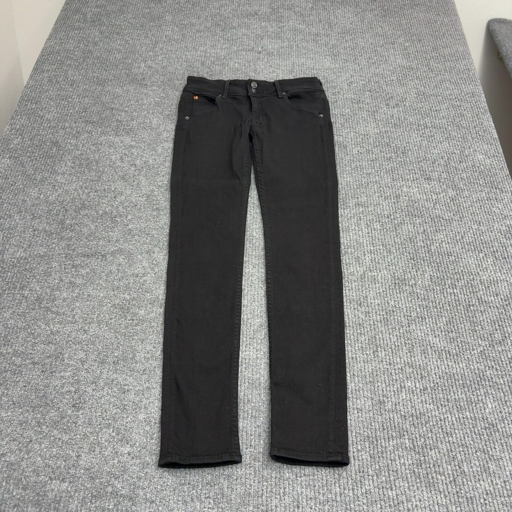 Hudson Jeans Womens 26 Black Cotton Denim Flap Pocket Skinny Designer Style